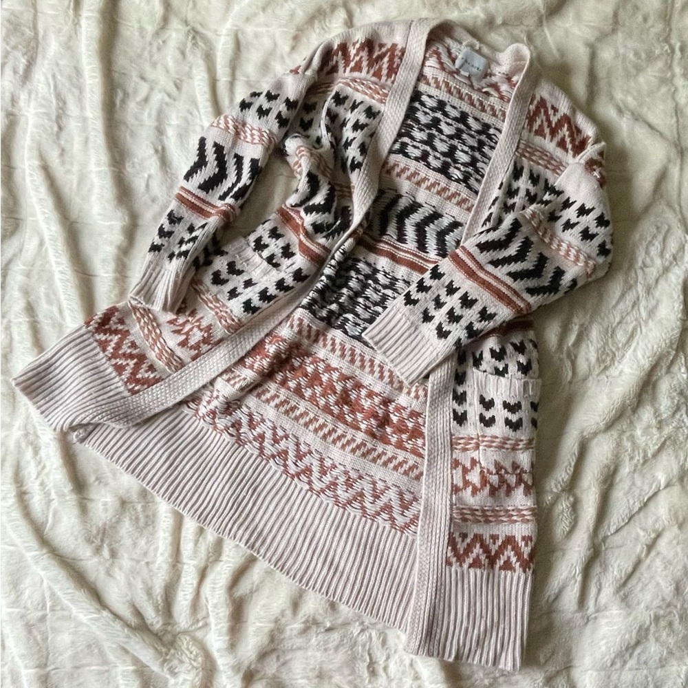 Long multi color cardigan